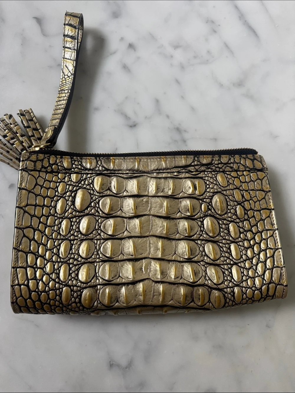 Brahmin Gold Croc Wristlet
